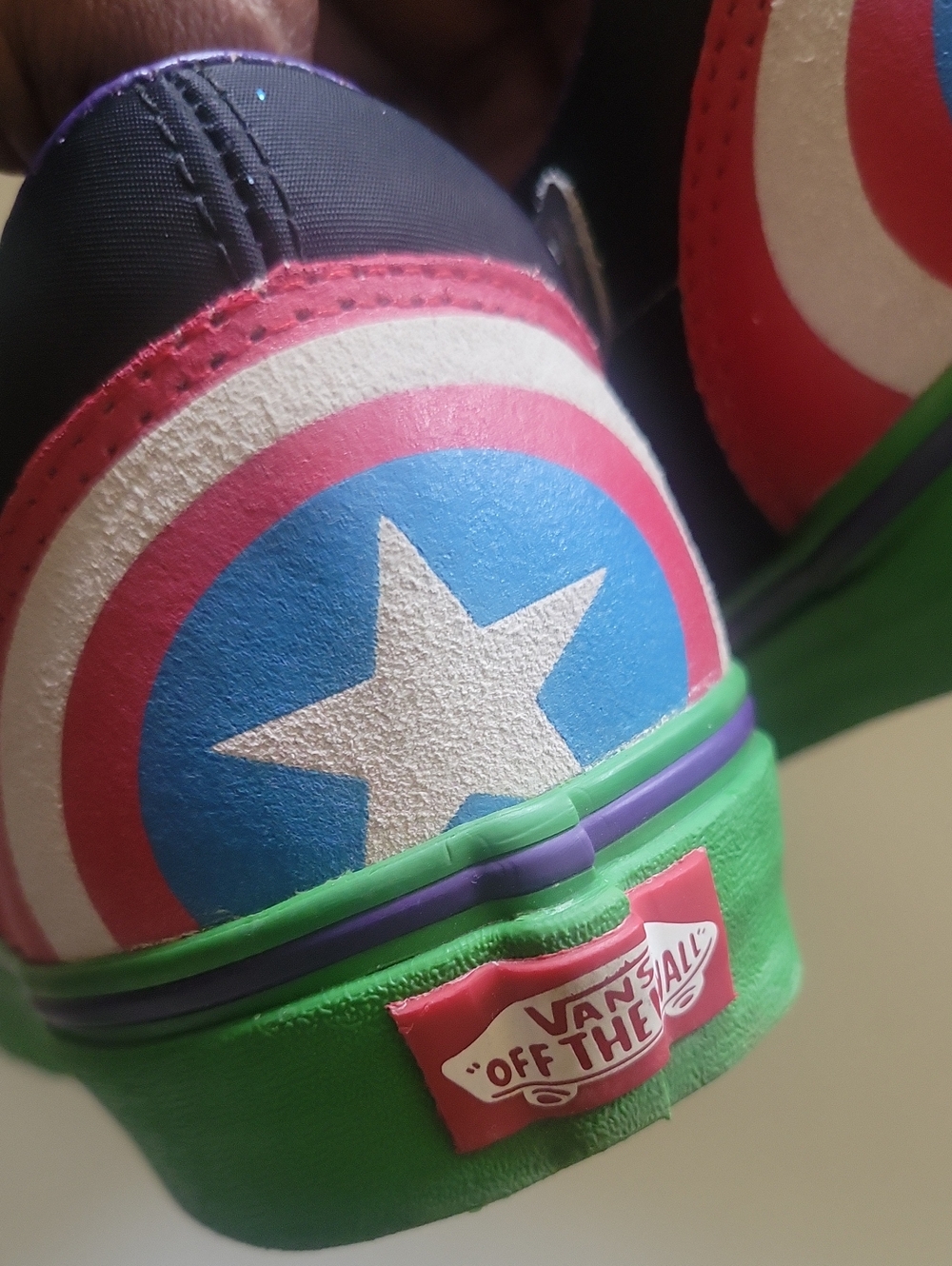 Marvel Men's Low-Top Sneakers in Blue, Green & Silver with Red Accents - Picture 4 of 12